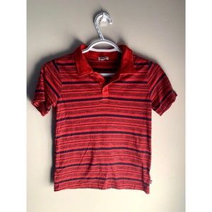 Splendid brand Boys polo shirt, striped, navy and orange, size 10